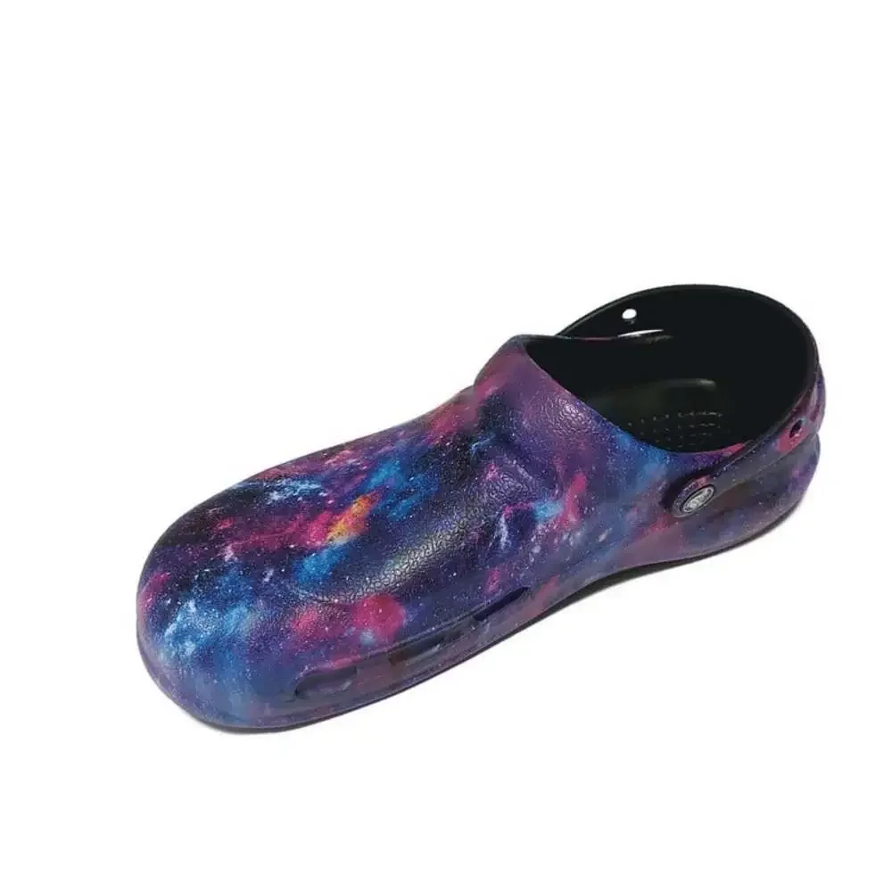 Crocs Bistro Work Graphic Clogs Mens 12 Galaxy Space Slip Resistant Work Shoes